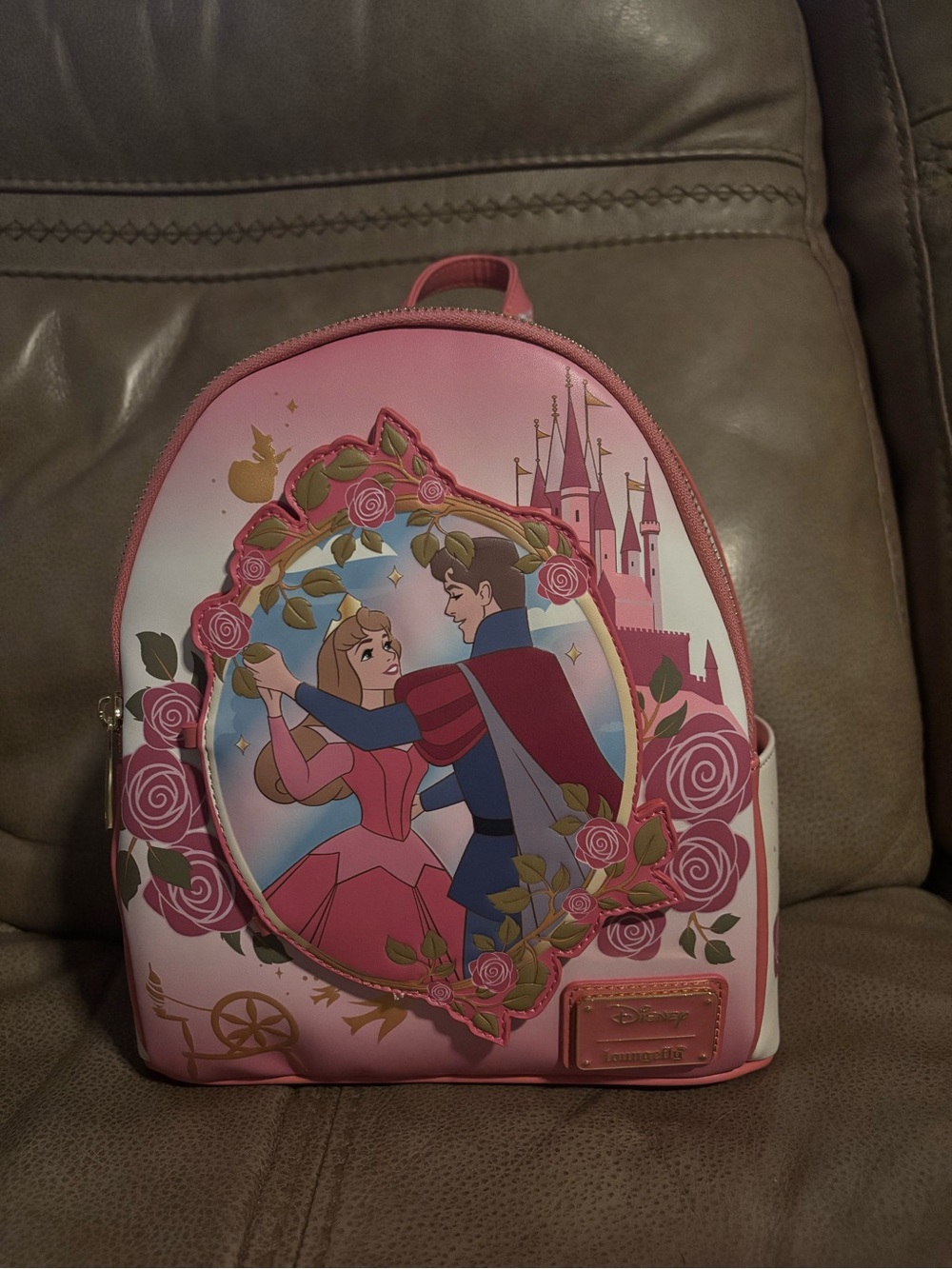 Disney Loungefly Pink Aurora & Prince Mini Backpack
